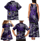 Custom NAIDOC Week 2024 Freo Family Matching Tank Maxi Dress and Hawaiian Shirt Aboriginal Animals Keep The Fire Burning