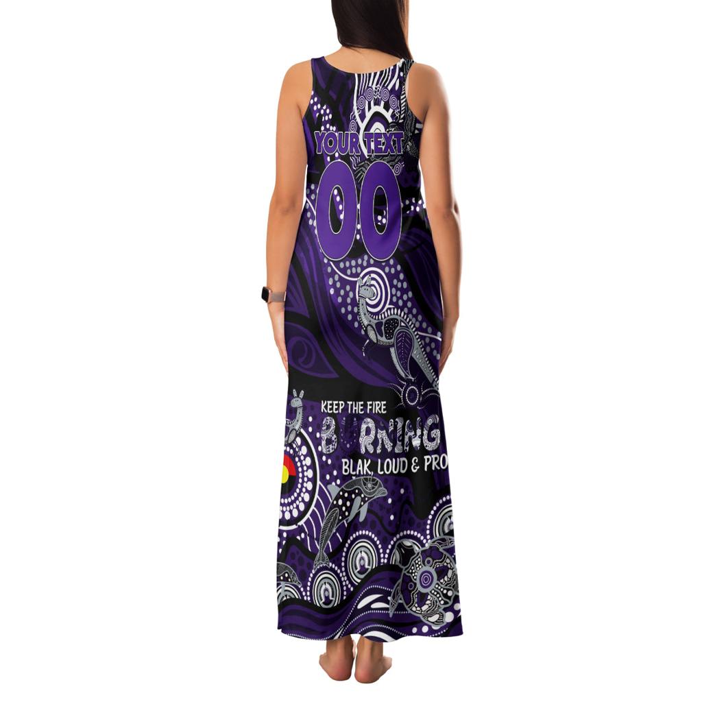 Custom NAIDOC Week 2024 Freo Family Matching Tank Maxi Dress and Hawaiian Shirt Aboriginal Animals Keep The Fire Burning