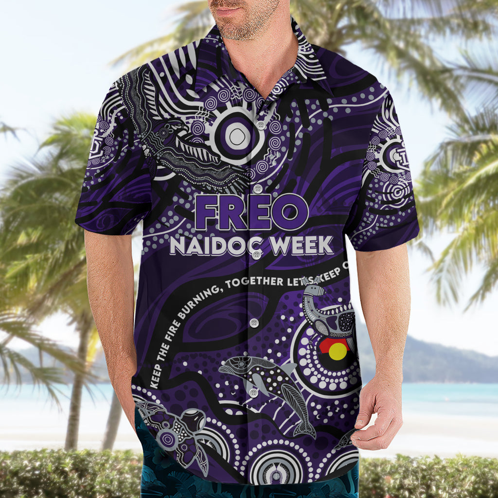 Custom NAIDOC Week 2024 Freo Hawaiian Shirt Aboriginal Animals Keep The Fire Burning
