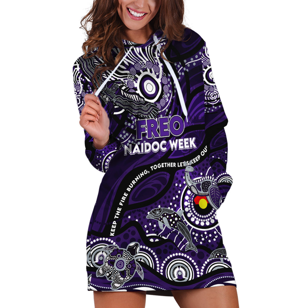 Custom NAIDOC Week 2024 Freo Hoodie Dress Aboriginal Animals Keep The Fire Burning