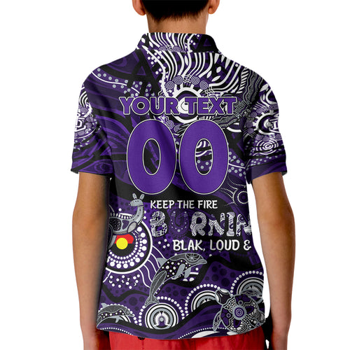 Custom NAIDOC Week 2024 Freo Kid Polo Shirt Aboriginal Animals Keep The Fire Burning