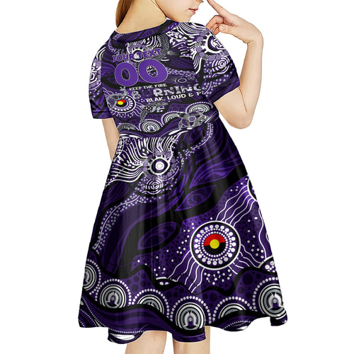Custom NAIDOC Week 2024 Freo Kid Short Sleeve Dress Aboriginal Animals Keep The Fire Burning