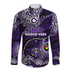 Custom NAIDOC Week 2024 Freo Long Sleeve Button Shirt Aboriginal Animals Keep The Fire Burning