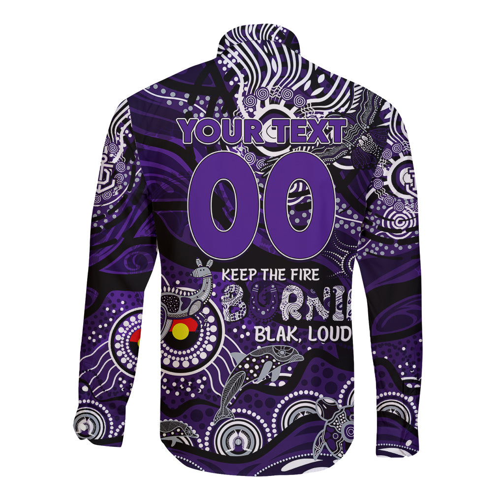 Custom NAIDOC Week 2024 Freo Long Sleeve Button Shirt Aboriginal Animals Keep The Fire Burning