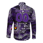 Custom NAIDOC Week 2024 Freo Long Sleeve Button Shirt Aboriginal Animals Keep The Fire Burning
