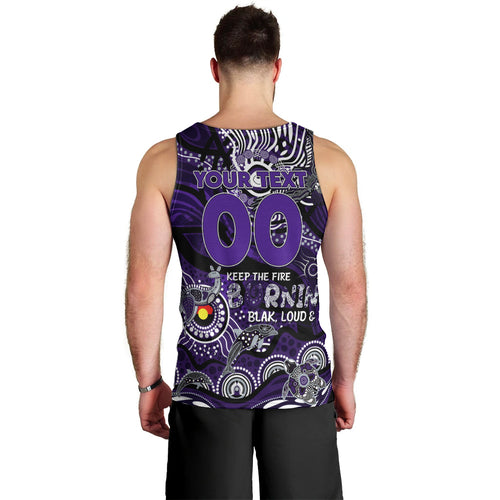 Custom NAIDOC Week 2024 Freo Men Tank Top Aboriginal Animals Keep The Fire Burning