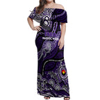 Custom NAIDOC Week 2024 Freo Off Shoulder Maxi Dress Aboriginal Animals Keep The Fire Burning
