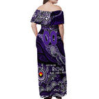 Custom NAIDOC Week 2024 Freo Off Shoulder Maxi Dress Aboriginal Animals Keep The Fire Burning