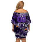Custom NAIDOC Week 2024 Freo Off Shoulder Short Dress Aboriginal Animals Keep The Fire Burning