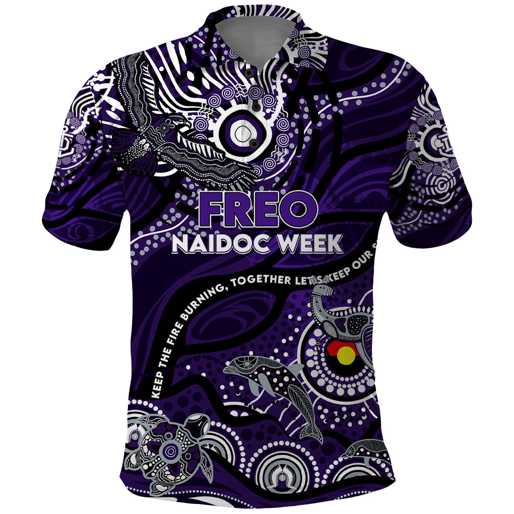 Custom NAIDOC Week 2024 Freo Polo Shirt Aboriginal Animals Keep The Fire Burning