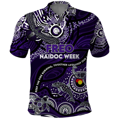 Custom NAIDOC Week 2024 Freo Polo Shirt Aboriginal Animals Keep The Fire Burning