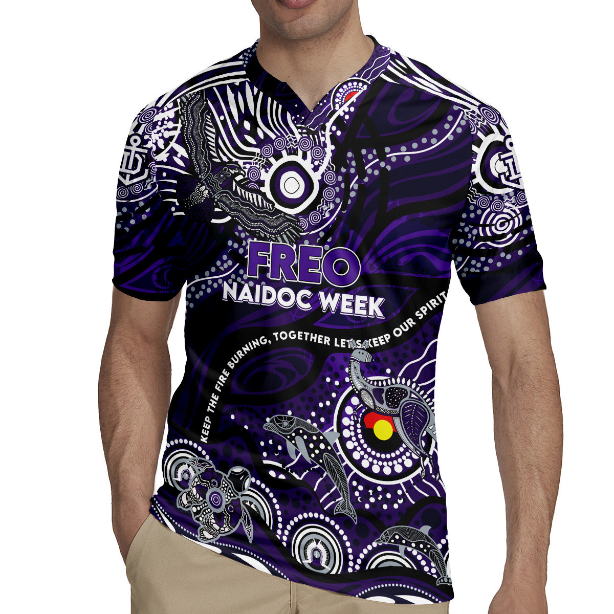 Custom NAIDOC Week 2024 Freo Rugby Jersey Aboriginal Animals Keep The Fire Burning