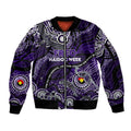 Custom NAIDOC Week 2024 Freo Sleeve Zip Bomber Jacket Aboriginal Animals Keep The Fire Burning