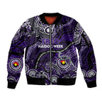 Custom NAIDOC Week 2024 Freo Sleeve Zip Bomber Jacket Aboriginal Animals Keep The Fire Burning