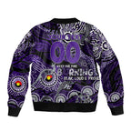 Custom NAIDOC Week 2024 Freo Sleeve Zip Bomber Jacket Aboriginal Animals Keep The Fire Burning