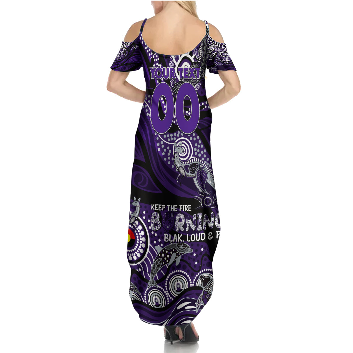 Custom NAIDOC Week 2024 Freo Summer Maxi Dress Aboriginal Animals Keep The Fire Burning