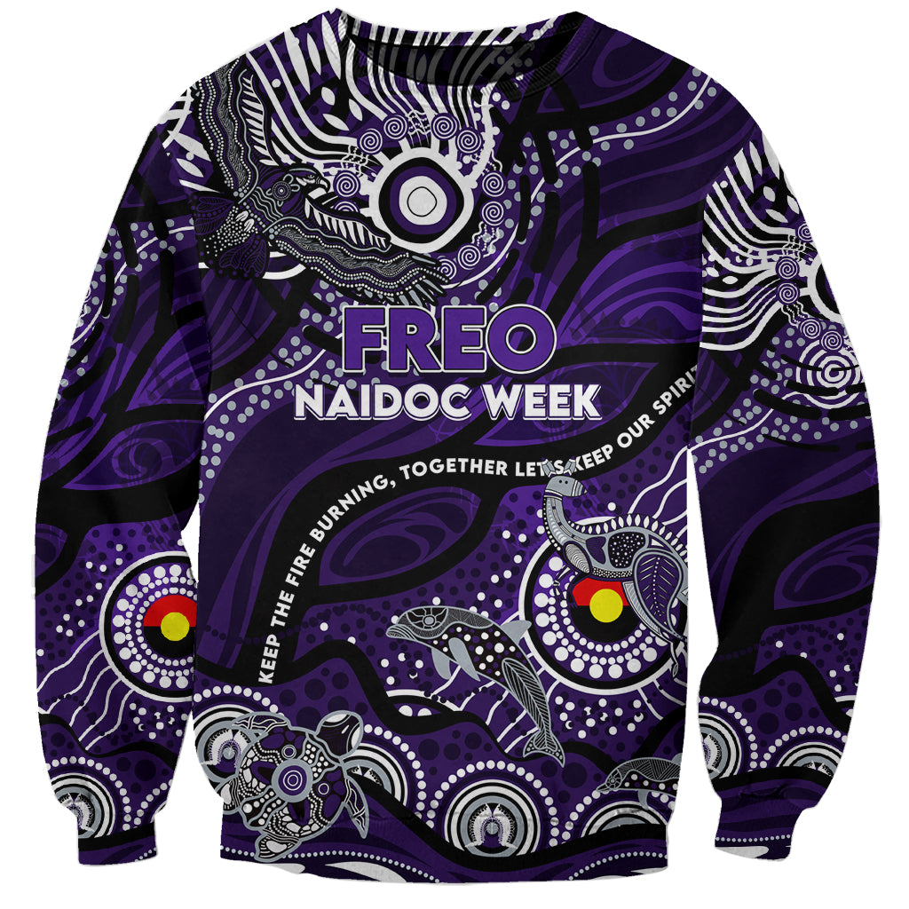 Custom NAIDOC Week 2024 Freo Sweatshirt Aboriginal Animals Keep The Fire Burning