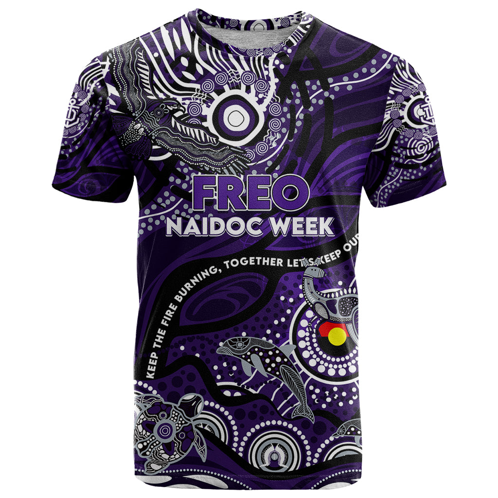 Custom NAIDOC Week 2024 Freo T Shirt Aboriginal Animals Keep The Fire Burning