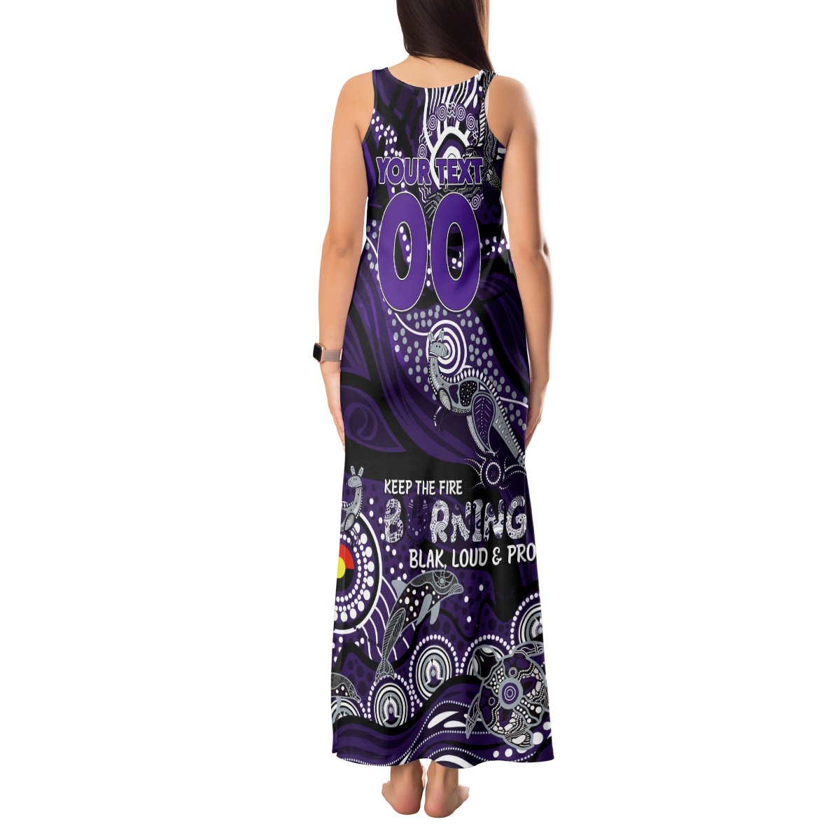 Custom NAIDOC Week 2024 Freo Tank Maxi Dress Aboriginal Animals Keep The Fire Burning