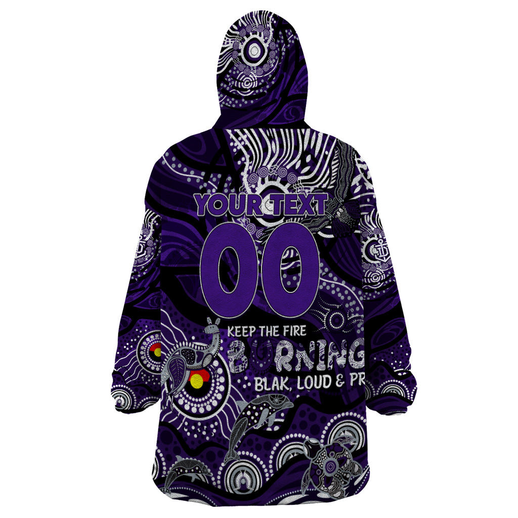 Custom NAIDOC Week 2024 Freo Wearable Blanket Hoodie Aboriginal Animals Keep The Fire Burning