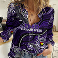 Custom NAIDOC Week 2024 Freo Women Casual Shirt Aboriginal Animals Keep The Fire Burning