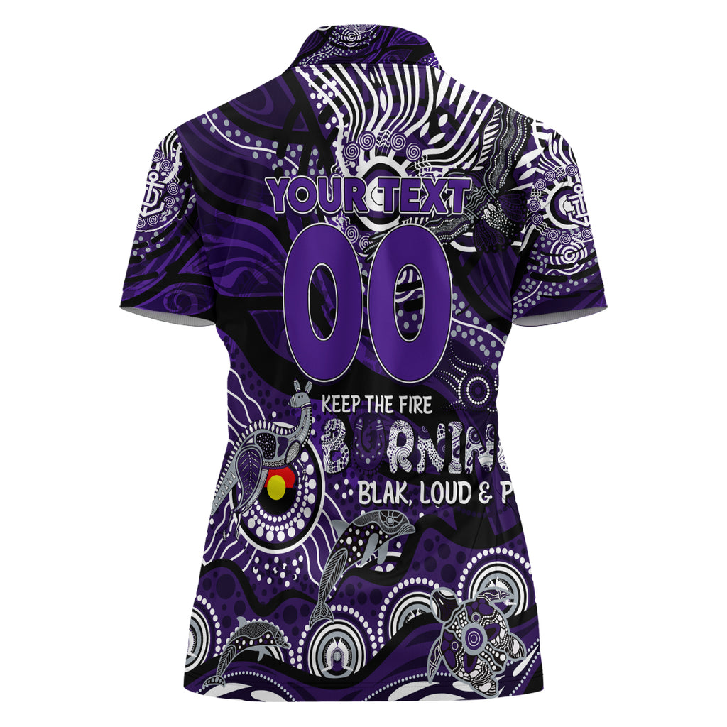 Custom NAIDOC Week 2024 Freo Women Polo Shirt Aboriginal Animals Keep The Fire Burning