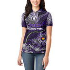 Custom NAIDOC Week 2024 Freo Women Polo Shirt Aboriginal Animals Keep The Fire Burning