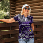 Custom NAIDOC Week 2024 Freo Women Polo Shirt Aboriginal Animals Keep The Fire Burning
