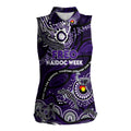 Custom NAIDOC Week 2024 Freo Women Sleeveless Polo Shirt Aboriginal Animals Keep The Fire Burning