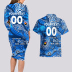 Custom NAIDOC Week 2024 Cats Couples Matching Long Sleeve Bodycon Dress and Hawaiian Shirt Aboriginal Animals Keep The Fire Burning