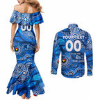 Custom NAIDOC Week 2024 Cats Couples Matching Mermaid Dress and Long Sleeve Button Shirt Aboriginal Animals Keep The Fire Burning
