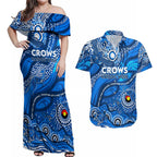 Custom NAIDOC Week 2024 Cats Couples Matching Off Shoulder Maxi Dress and Hawaiian Shirt Aboriginal Animals Keep The Fire Burning