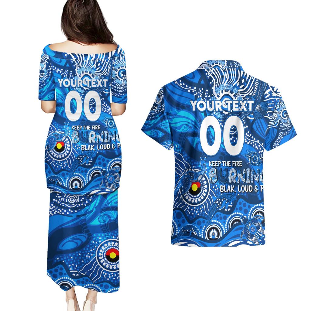 Custom NAIDOC Week 2024 Cats Couples Matching Puletasi and Hawaiian Shirt Aboriginal Animals Keep The Fire Burning