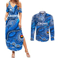 Custom NAIDOC Week 2024 Cats Couples Matching Summer Maxi Dress and Long Sleeve Button Shirt Aboriginal Animals Keep The Fire Burning