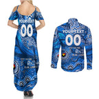 Custom NAIDOC Week 2024 Cats Couples Matching Summer Maxi Dress and Long Sleeve Button Shirt Aboriginal Animals Keep The Fire Burning