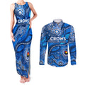 Custom NAIDOC Week 2024 Cats Couples Matching Tank Maxi Dress and Long Sleeve Button Shirt Aboriginal Animals Keep The Fire Burning