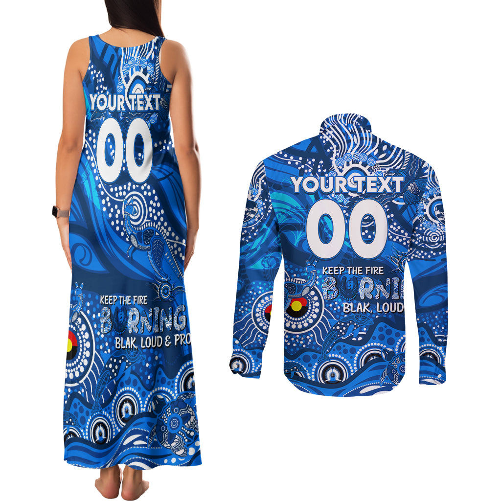 Custom NAIDOC Week 2024 Cats Couples Matching Tank Maxi Dress and Long Sleeve Button Shirt Aboriginal Animals Keep The Fire Burning