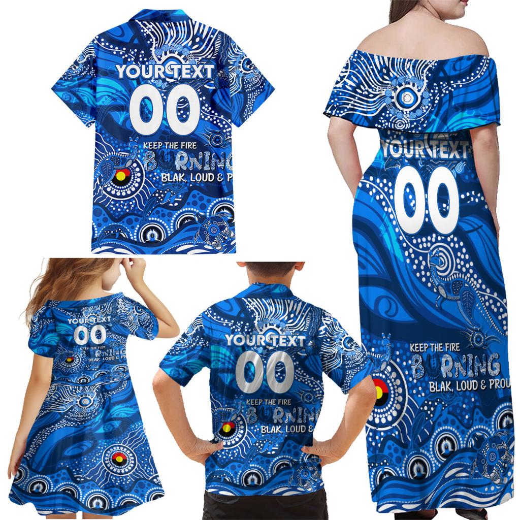Custom NAIDOC Week 2024 Cats Family Matching Off Shoulder Maxi Dress and Hawaiian Shirt Aboriginal Animals Keep The Fire Burning