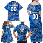 Custom NAIDOC Week 2024 Cats Family Matching Off Shoulder Maxi Dress and Hawaiian Shirt Aboriginal Animals Keep The Fire Burning