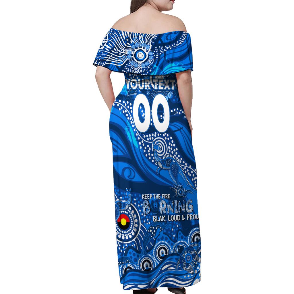 Custom NAIDOC Week 2024 Cats Family Matching Off Shoulder Maxi Dress and Hawaiian Shirt Aboriginal Animals Keep The Fire Burning