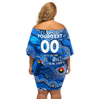 Custom NAIDOC Week 2024 Cats Family Matching Off Shoulder Short Dress and Hawaiian Shirt Aboriginal Animals Keep The Fire Burning