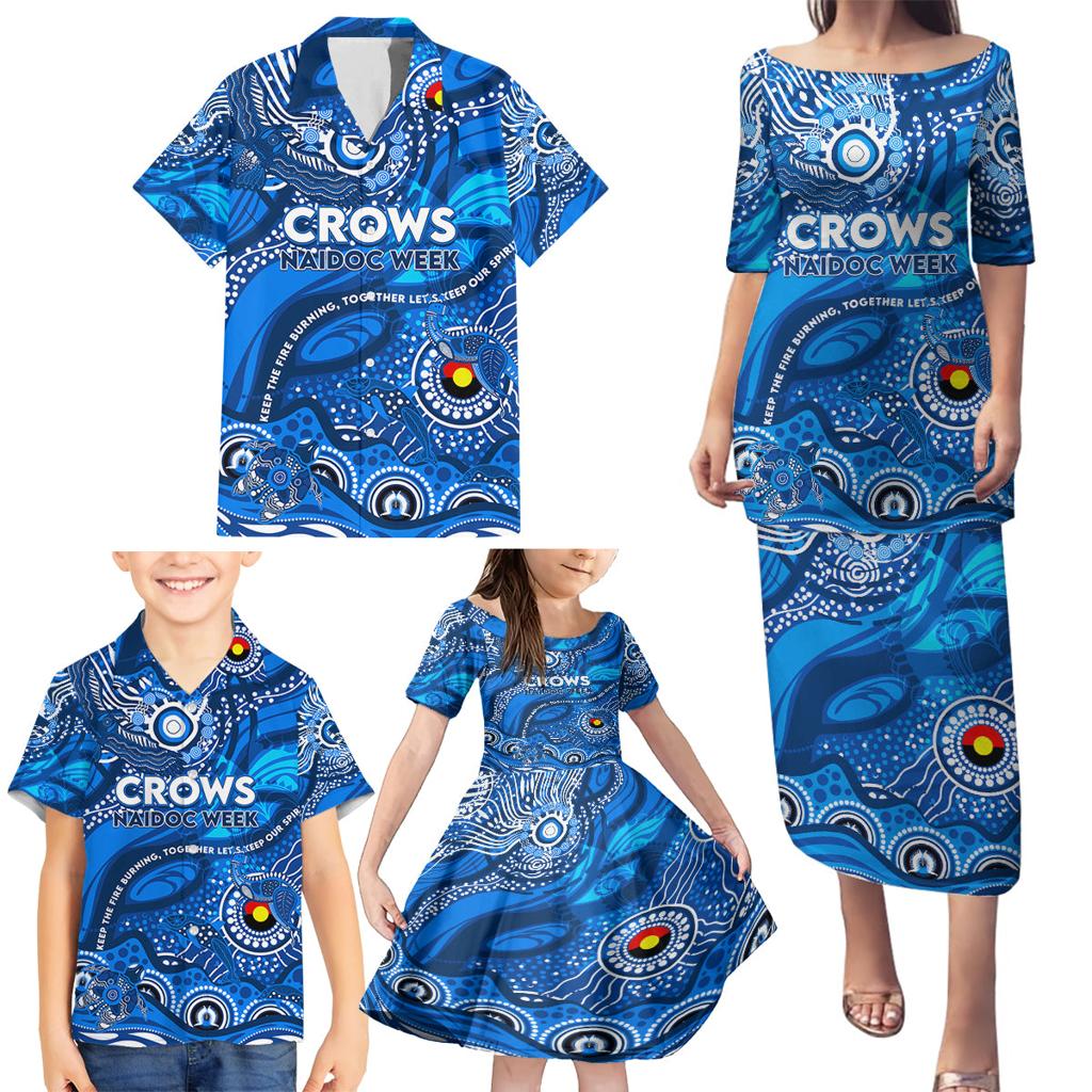 Custom NAIDOC Week 2024 Cats Family Matching Puletasi and Hawaiian Shirt Aboriginal Animals Keep The Fire Burning