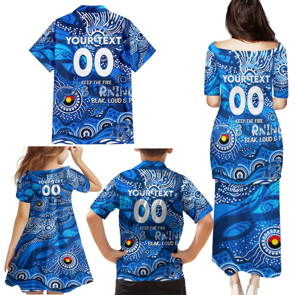 Custom NAIDOC Week 2024 Cats Family Matching Puletasi and Hawaiian Shirt Aboriginal Animals Keep The Fire Burning