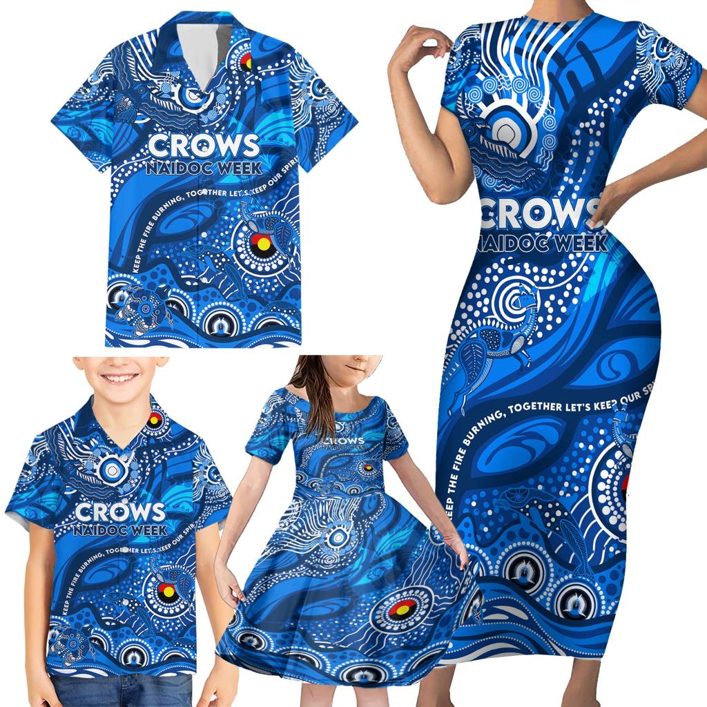 Custom NAIDOC Week 2024 Cats Family Matching Short Sleeve Bodycon Dress and Hawaiian Shirt Aboriginal Animals Keep The Fire Burning