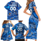 Custom NAIDOC Week 2024 Cats Family Matching Short Sleeve Bodycon Dress and Hawaiian Shirt Aboriginal Animals Keep The Fire Burning
