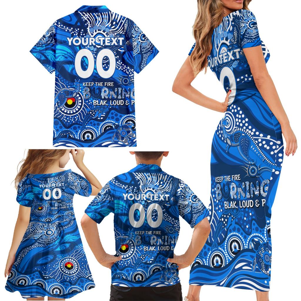 Custom NAIDOC Week 2024 Cats Family Matching Short Sleeve Bodycon Dress and Hawaiian Shirt Aboriginal Animals Keep The Fire Burning