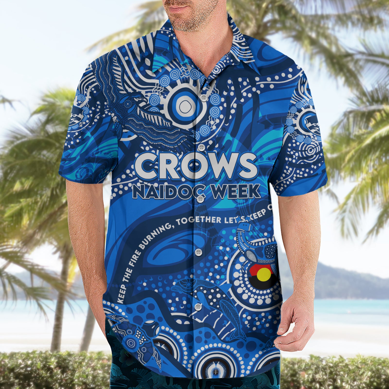 Custom NAIDOC Week 2024 Cats Hawaiian Shirt Aboriginal Animals Keep The Fire Burning