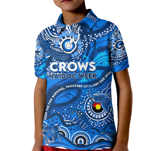 Custom NAIDOC Week 2024 Cats Kid Polo Shirt Aboriginal Animals Keep The Fire Burning