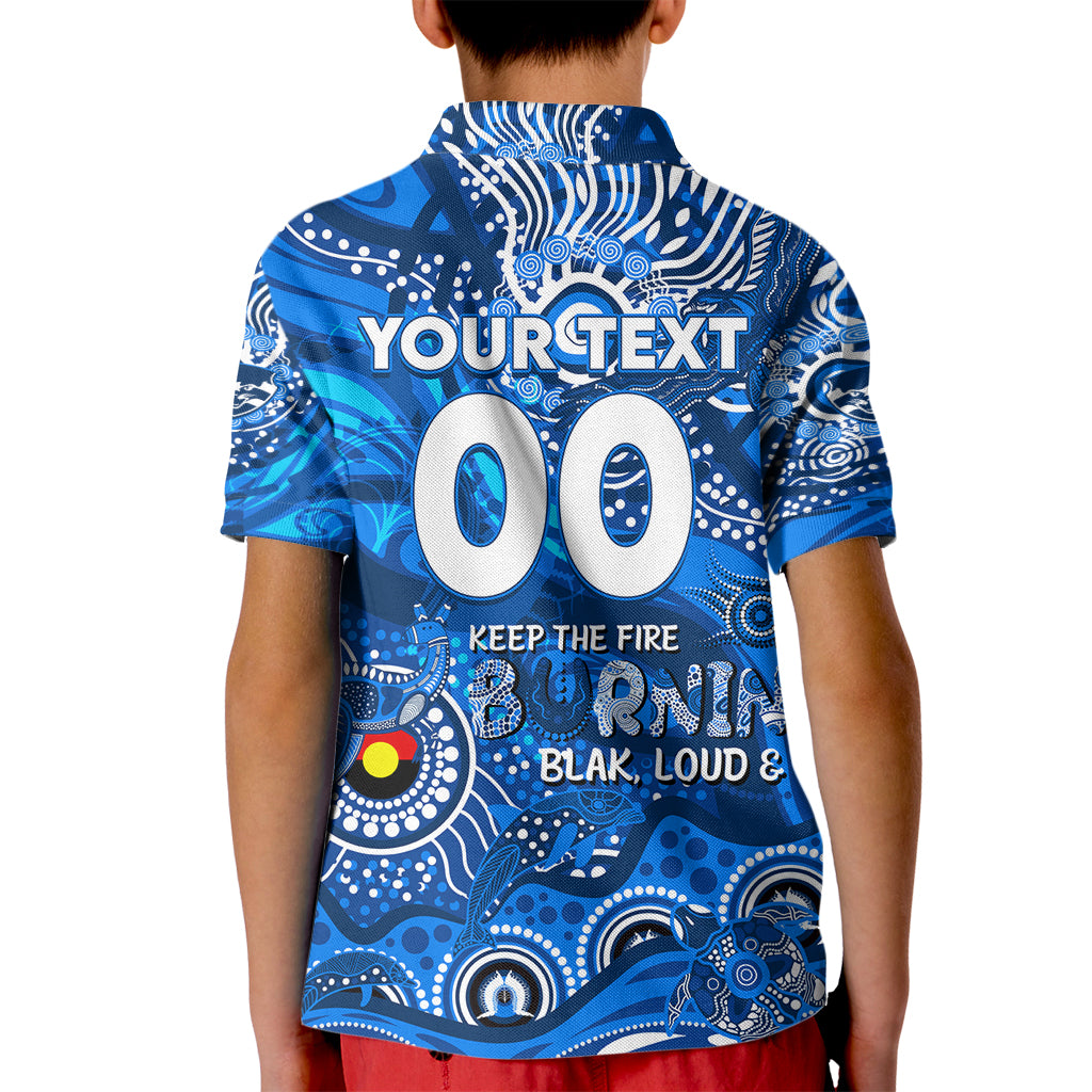 Custom NAIDOC Week 2024 Cats Kid Polo Shirt Aboriginal Animals Keep The Fire Burning