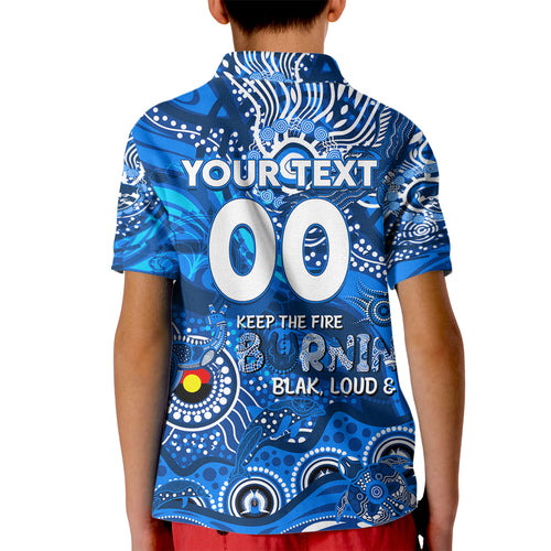 Custom NAIDOC Week 2024 Cats Kid Polo Shirt Aboriginal Animals Keep The Fire Burning